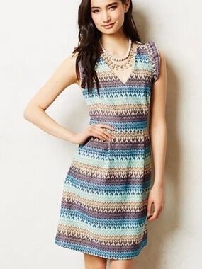 Anthropologie Tabitha Striped Sleeveless Mini Dress XS Like New